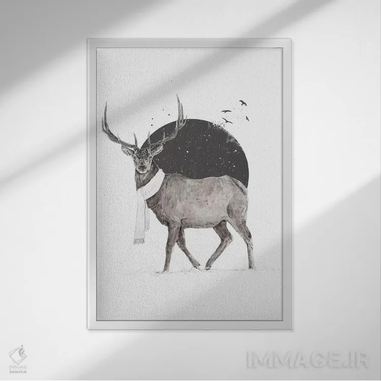 تابلو زمستان همه جا هست ۲ اثر بالازس شولتی - نمای قابدار سفید