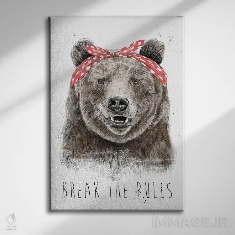 تابلو قانونشکنی کن (رنگی) اثر بالازس شولتی - نمای روبهرو روی دیوار