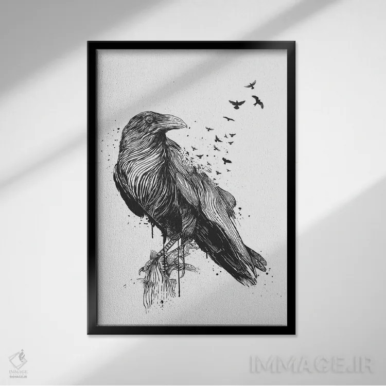 تابلو زاده شده برای آزادی (سیاه و سفید) اثر بالازس شولتی - نمای قابدار مشکی