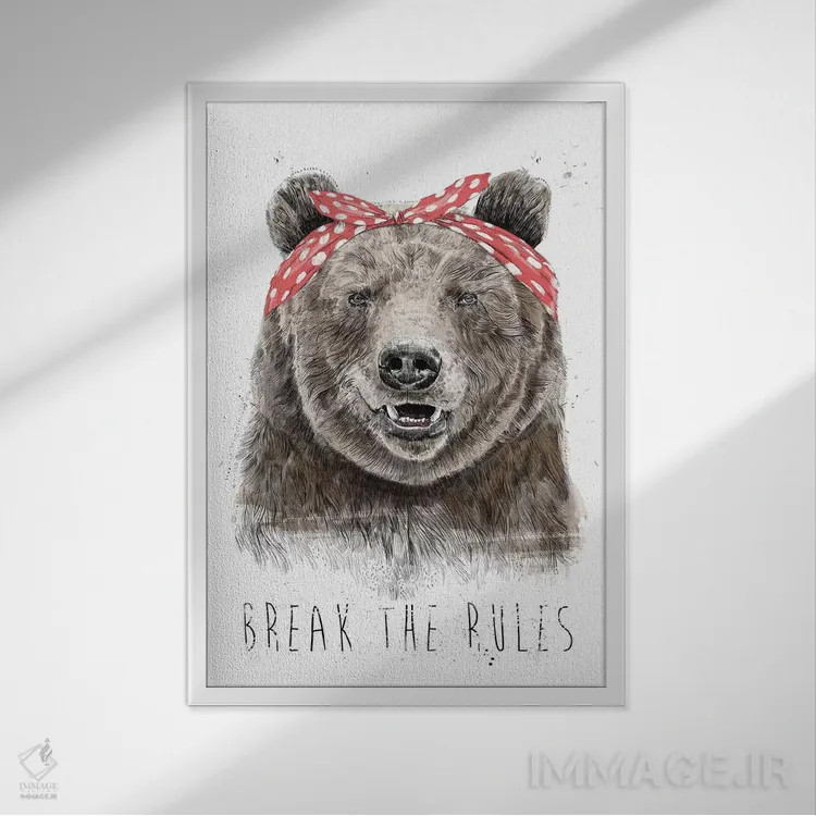 تابلو قانونشکنی کن (رنگی) اثر بالازس شولتی - نمای قابدار سفید