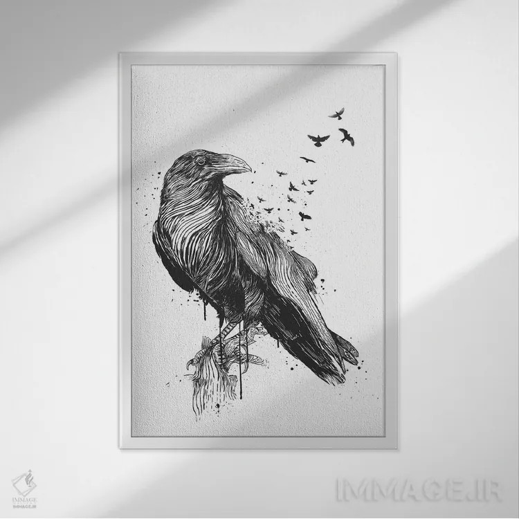 تابلو زاده شده برای آزادی (سیاه و سفید) اثر بالازس شولتی - نمای قابدار سفید