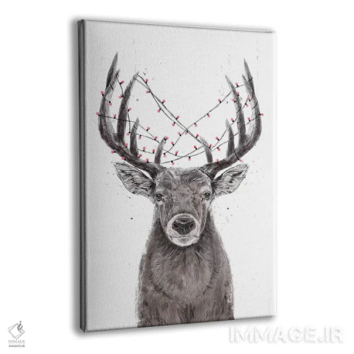 تابلو گوزن کریسمس اثر بالازس شولتی - نمای پرسپکتیو محصول