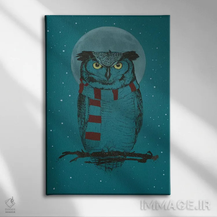 تابلو جغد زمستانی ۲ اثر بالازس شولتی - نمای روبهرو روی دیوار