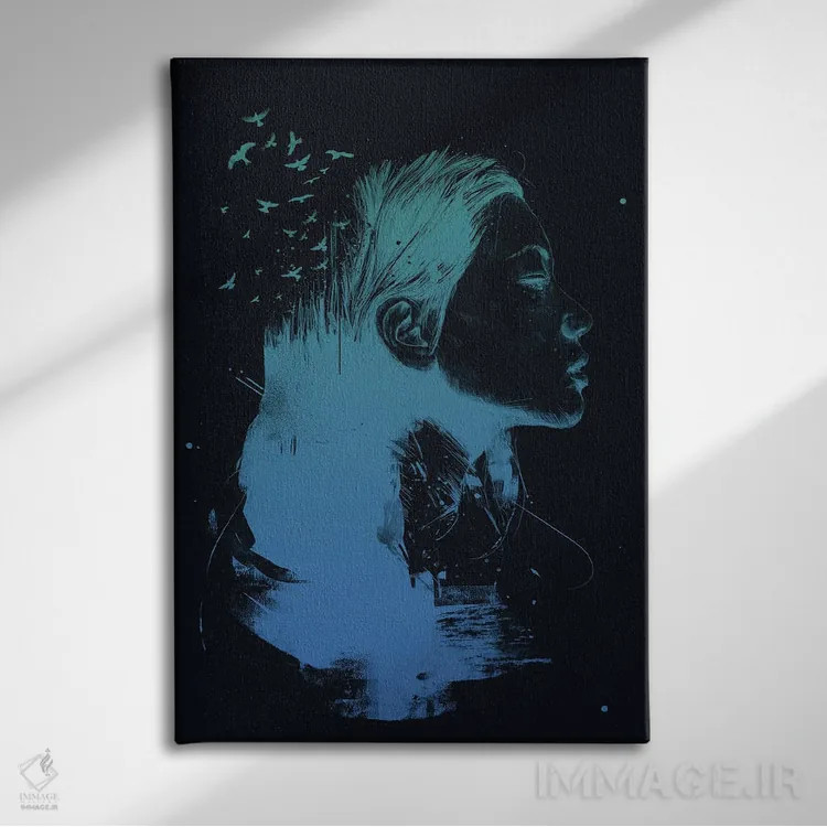 تابلو ذهنت را باز کن (تیره) اثر بالازس شولتی - نمای روبهرو روی دیوار