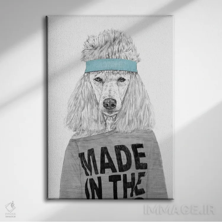 تابلو دختری از دهه ۸۰ (اسلنگ) اثر بالازس شولتی - نمای روبهرو روی دیوار