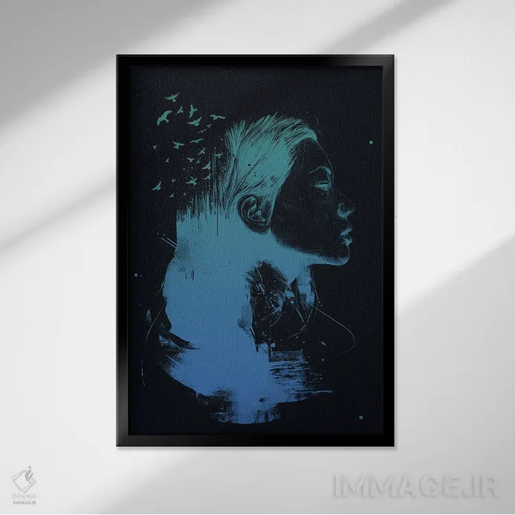 تابلو ذهنت را باز کن (تیره) اثر بالازس شولتی - نمای قابدار مشکی