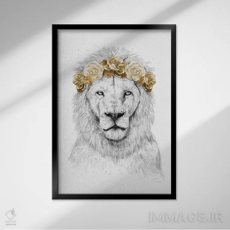 تابلو شیر جشنواره ۲ اثر بالازس شولتی - نمای قابدار مشکی