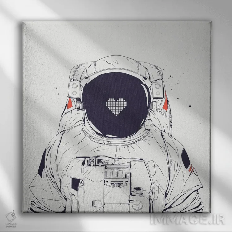 تابلو عشق فضانورد اثر بالازس شولتی - نمای روبهرو روی دیوار
