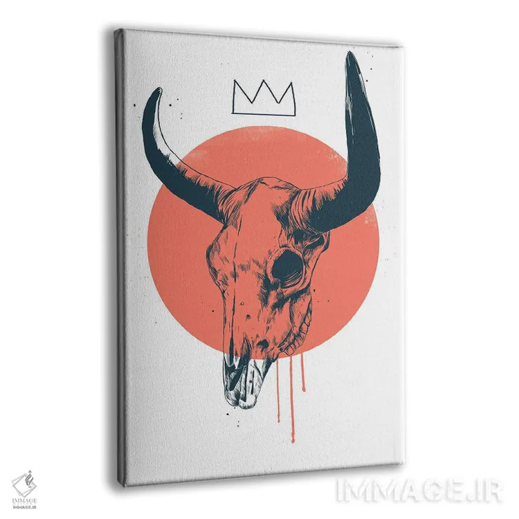 تابلو جمجمه گاو ۲ اثر بالازس شولتی - نمای پرسپکتیو محصول