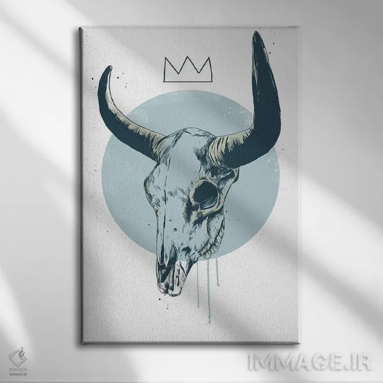 تابلو جمجمه گاو اثر بالازس شولتی - نمای روبهرو روی دیوار