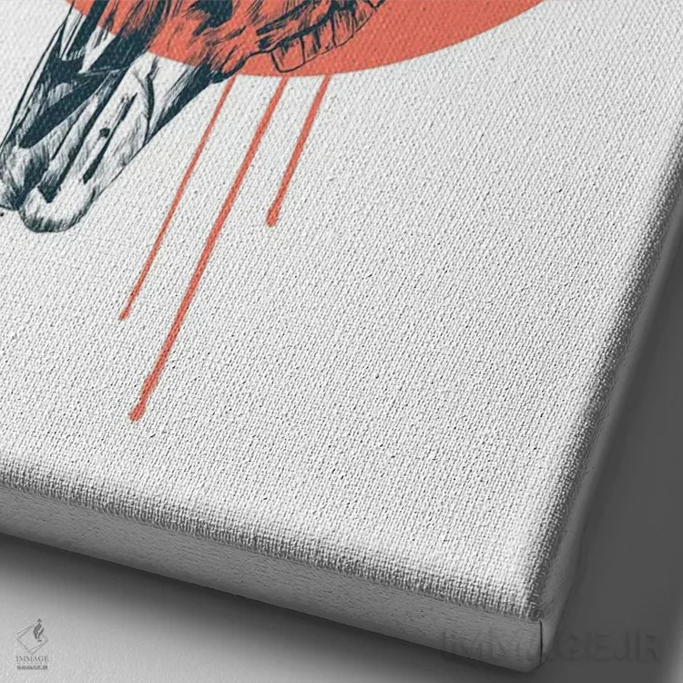 تابلو جمجمه گاو ۲ اثر بالازس شولتی - نمای نزدیک بافت بوم