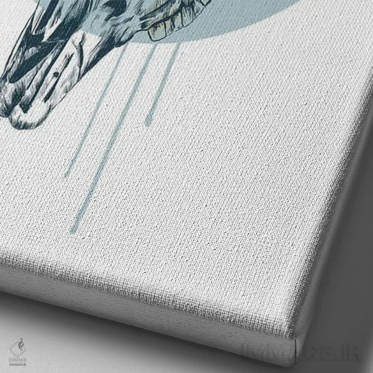 تابلو جمجمه گاو اثر بالازس شولتی - نمای نزدیک بافت بوم