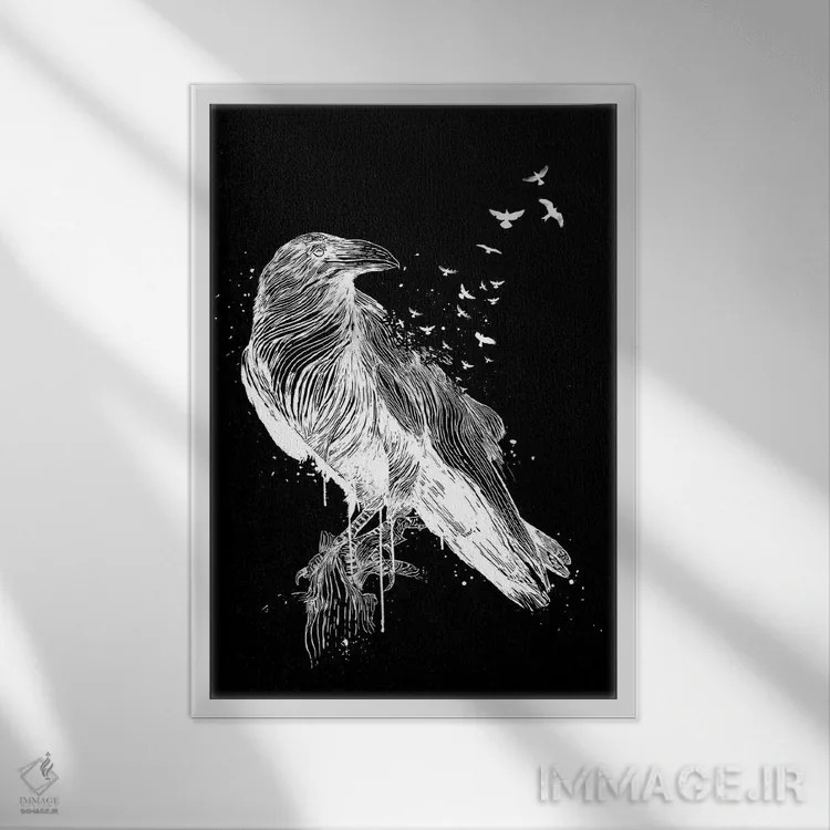 تابلو زاده شده برای آزادی ۲ اثر بالازس شولتی - نمای قابدار سفید