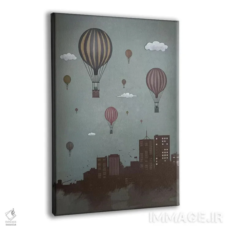 تابلو بادکنکها و شهر اثر بالازس شولتی - نمای پرسپکتیو محصول