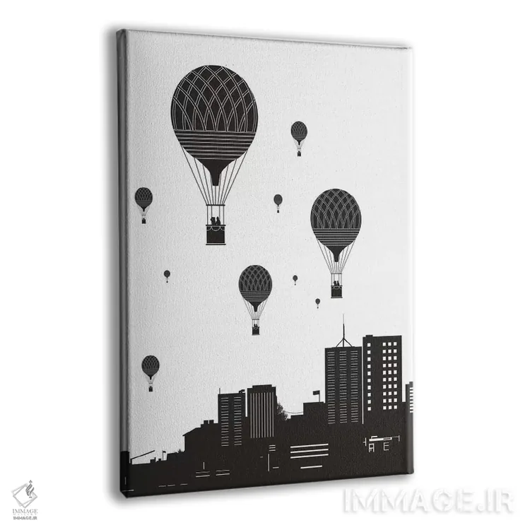 تابلو بادکنکها و شهر اثر بالازس شولتی - نمای پرسپکتیو محصول