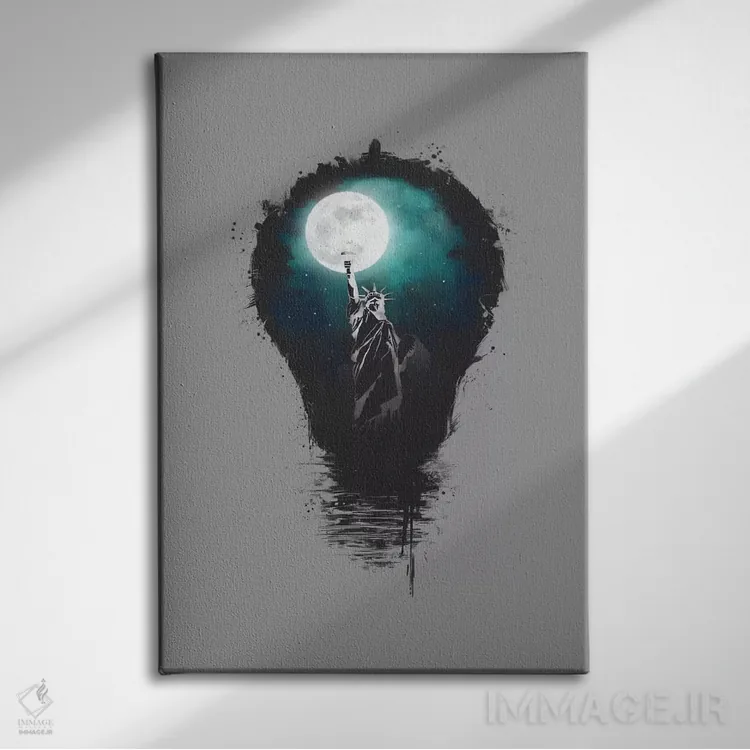 تابلو چراغهای شهر بزرگ اثر بالازس شولتی - نمای روبهرو روی دیوار