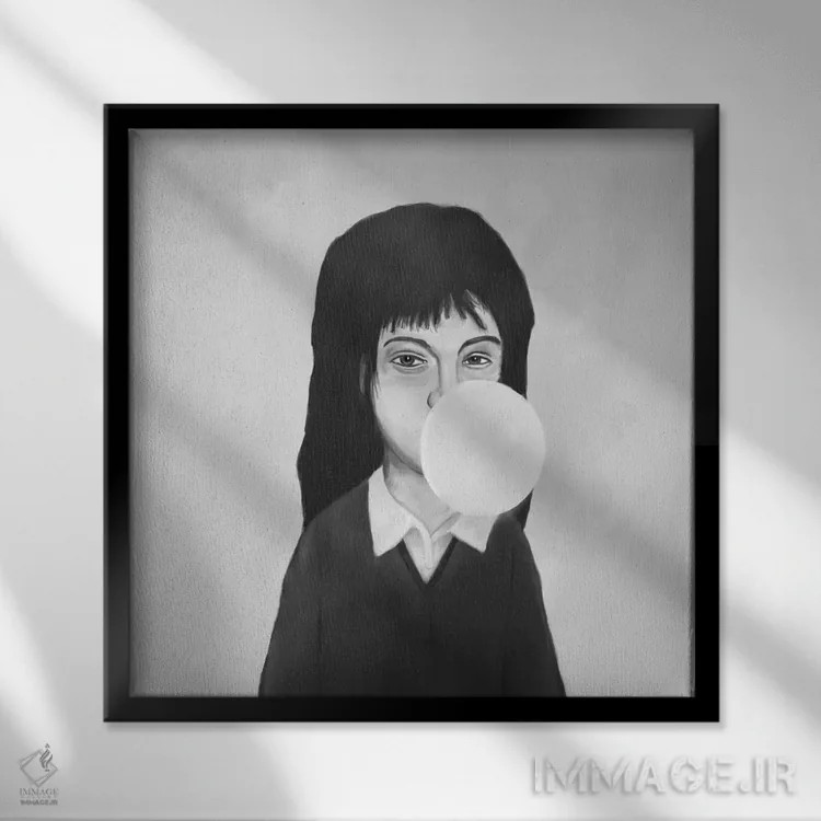 تابلو حباب اثر بالازس شولتی - نمای قابدار مشکی