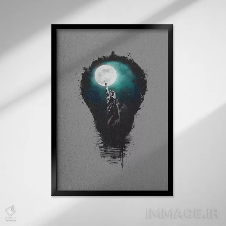 تابلو چراغهای شهر بزرگ اثر بالازس شولتی - نمای قابدار مشکی