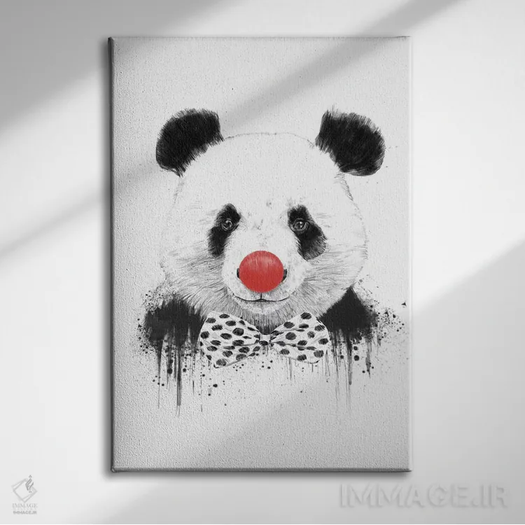 تابلو پاندای دلقک اثر بالازس شولتی - نمای روبهرو روی دیوار