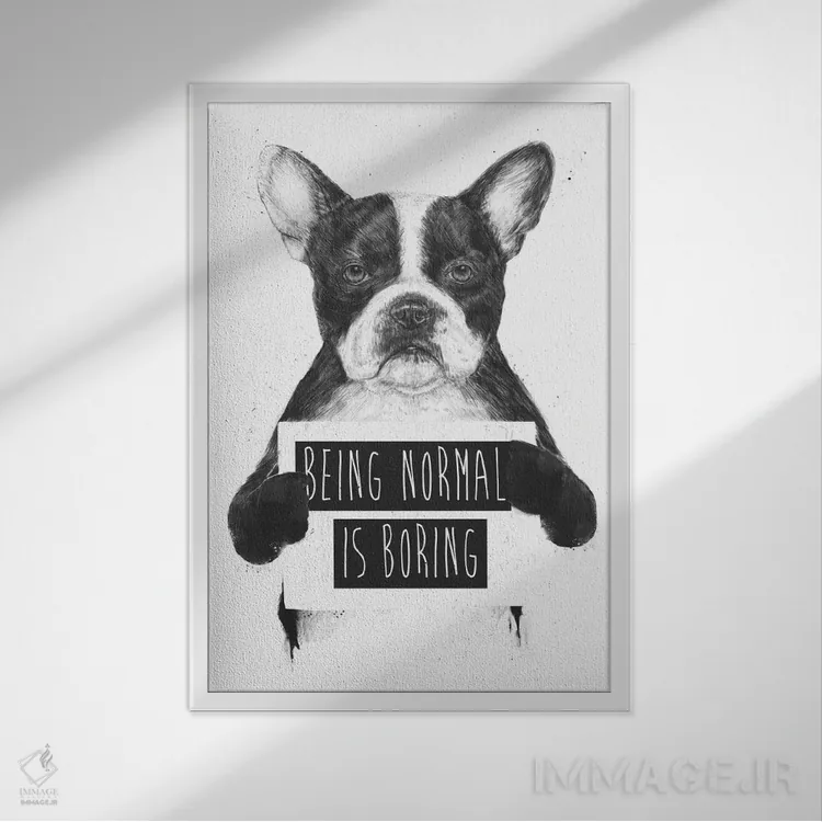 تابلو عادی بودن خستهکننده است اثر بالازس شولتی - نمای قابدار سفید