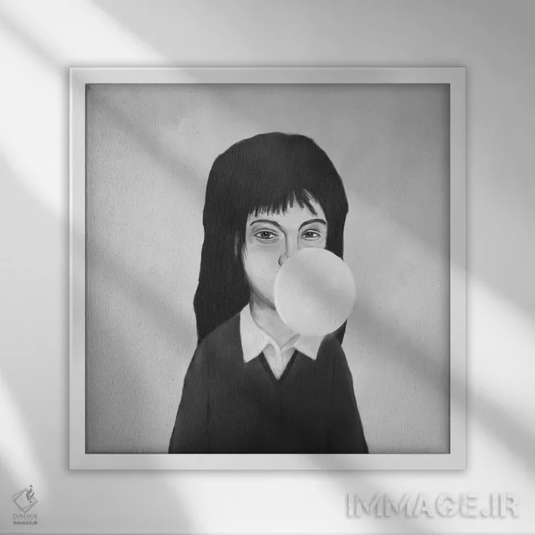 تابلو حباب اثر بالازس شولتی - نمای قابدار سفید