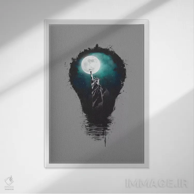 تابلو چراغهای شهر بزرگ اثر بالازس شولتی - نمای قابدار سفید