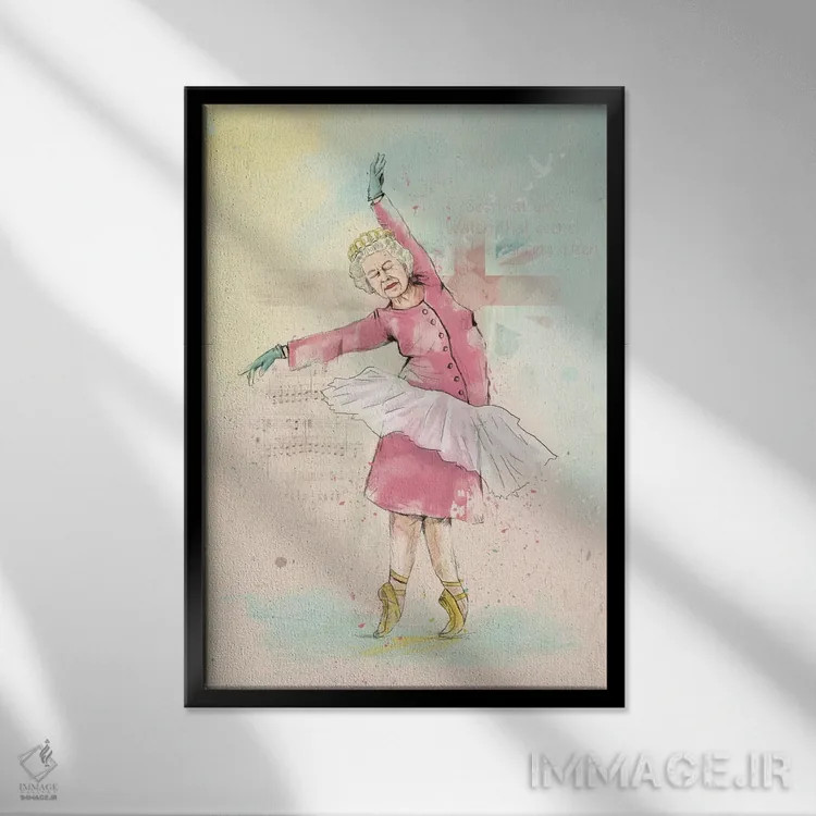 تابلو ملکهٔ رقص اثر بالازس شولتی - نمای قابدار مشکی