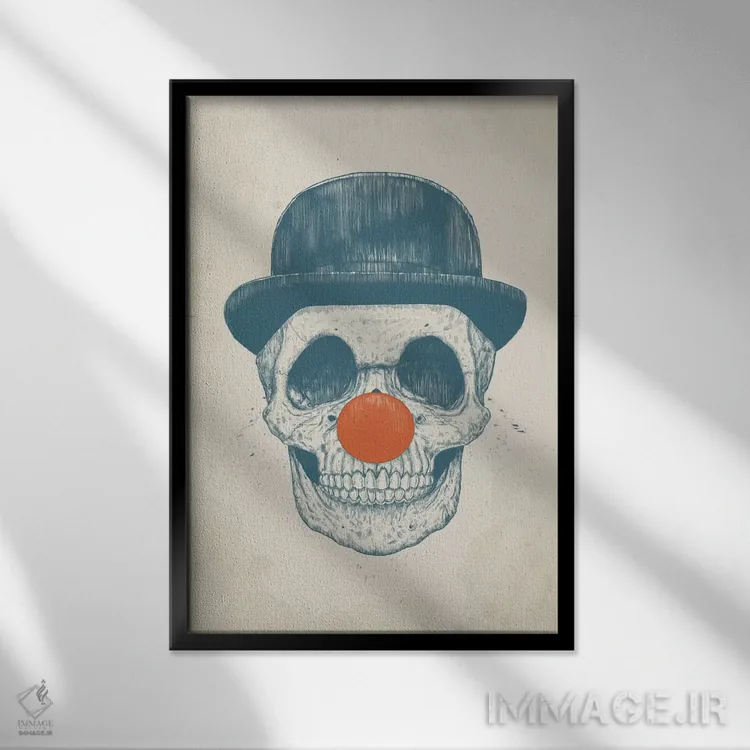 تابلو دلقک مرده اثر بالازس شولتی - نمای قابدار مشکی