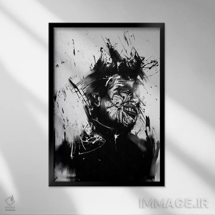 تابلو دیوار شیشهای اثر بالازس شولتی - نمای قابدار مشکی