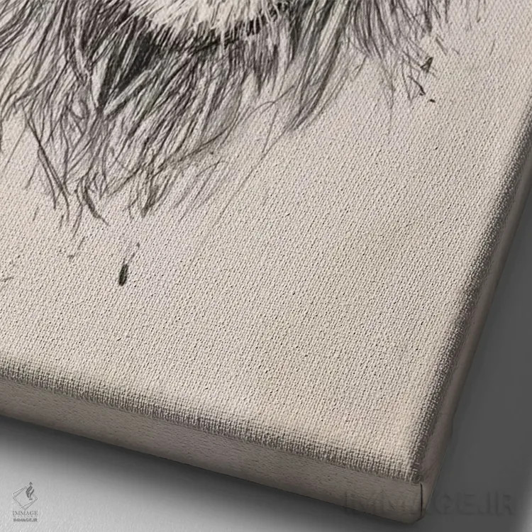 تابلو شیر هیپستر (نسخهٔ روشن) اثر بالازس شولتی - نمای نزدیک بافت بوم