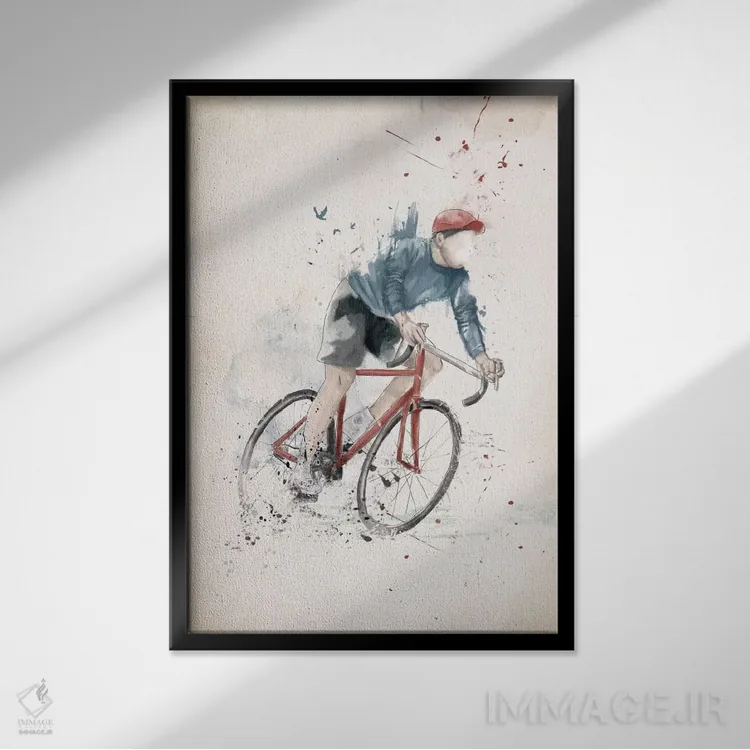 تابلو میخواهم دوچرخهسواری کنم اثر بالازس شولتی - نمای قابدار مشکی