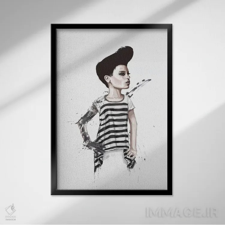 تابلو بیعنوان دو اثر بالازس شولتی - نمای قابدار مشکی