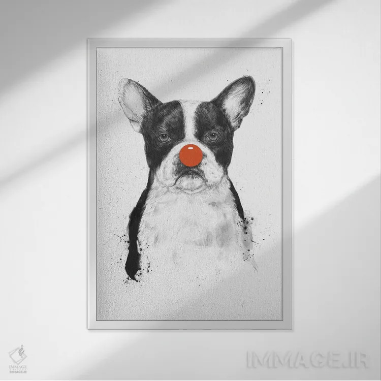 تابلو من دلقک تو نیستم اثر بالازس شولتی - نمای قابدار سفید