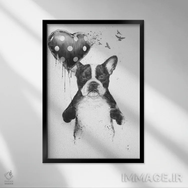 تابلو قلبم به تپش میافتد اثر بالازس شولتی - نمای قابدار مشکی