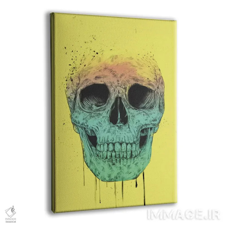 تابلو جمجمه پاپ آرت اثر بالازس شولتی - نمای پرسپکتیو محصول