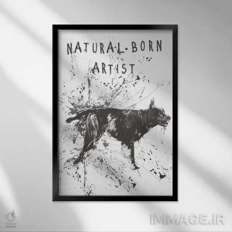 تابلو هنرمند مادرزاد اثر بالازس شولتی - نمای قابدار مشکی