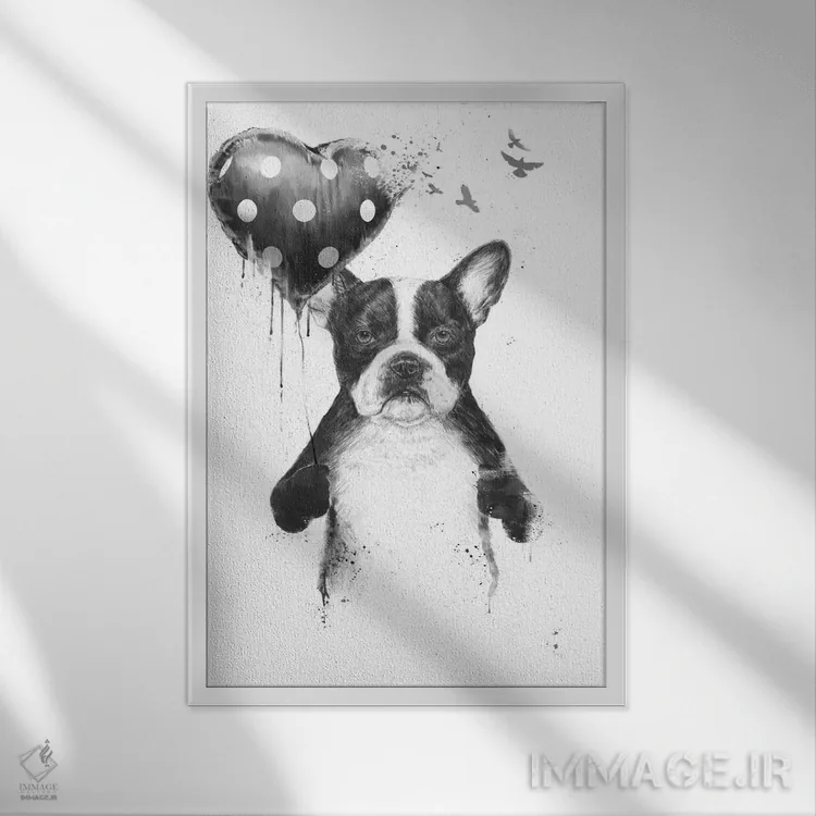 تابلو قلبم به تپش میافتد اثر بالازس شولتی - نمای قابدار سفید