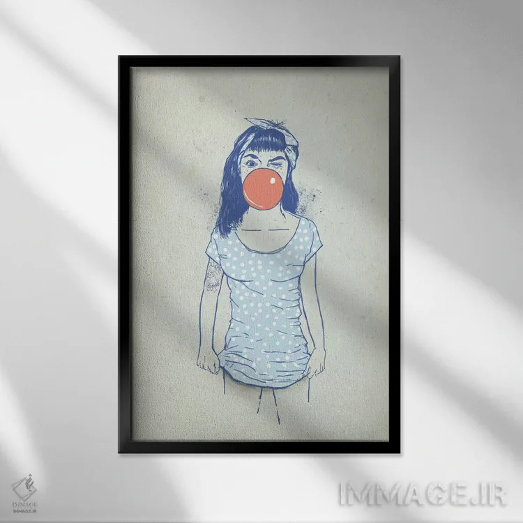 تابلو پینآپ (هنر تصویری زنان دهه ۴۰-۵۰) اثر بالازس شولتی - نمای قابدار مشکی