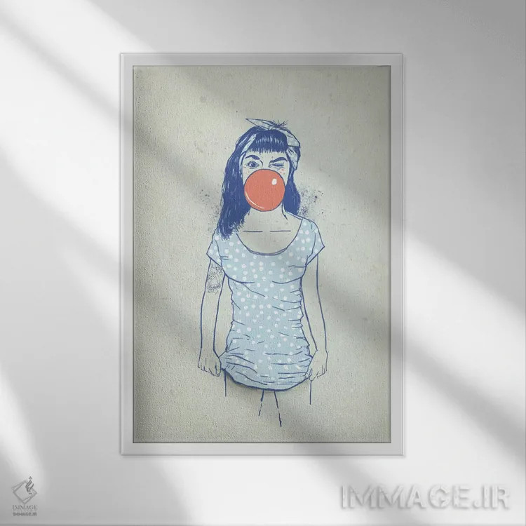 تابلو پینآپ (هنر تصویری زنان دهه ۴۰-۵۰) اثر بالازس شولتی - نمای قابدار سفید