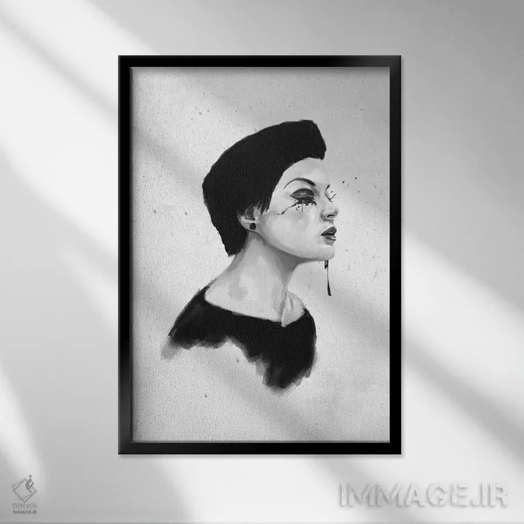 تابلو روز بارانی اثر بالازس شولتی - نمای قابدار مشکی