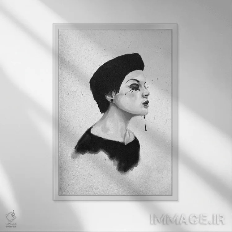 تابلو روز بارانی اثر بالازس شولتی - نمای قابدار سفید