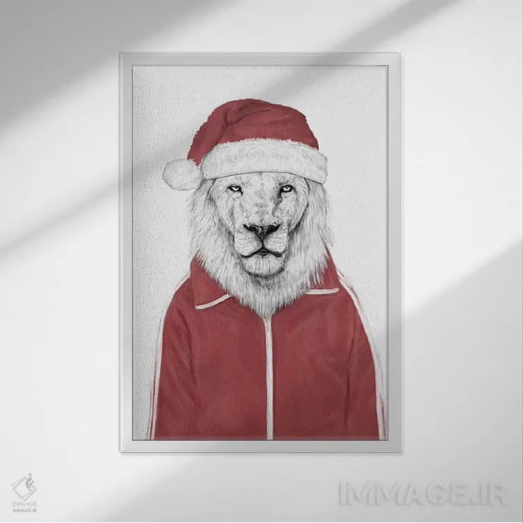 تابلو شیر بابانوئل اثر بالازس شولتی - نمای قابدار سفید