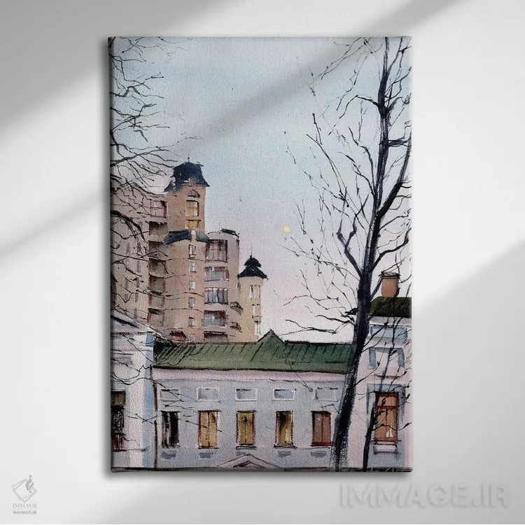 تابلو کیف هنگام عصر (پایتخت اوکراین) اثر بوگدان شیپتنکو - نمای روبهرو روی دیوار