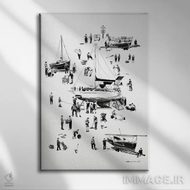 تابلو در باشگاه قایقسواری اثر بوگدان شیپتنکو - نمای روبهرو روی دیوار