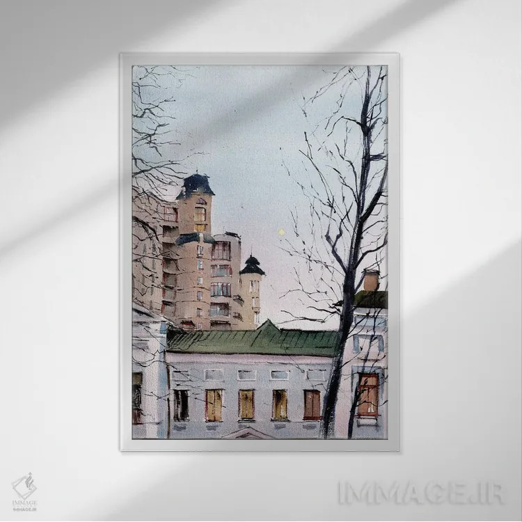 تابلو کیف هنگام عصر (پایتخت اوکراین) اثر بوگدان شیپتنکو - نمای قابدار سفید