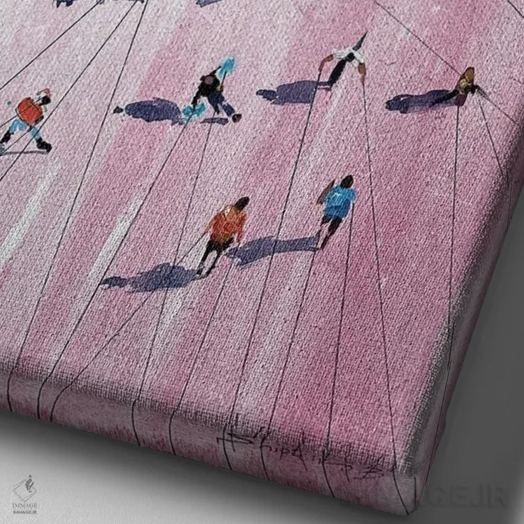 تابلو بازی زندگی اثر بوگدان شیپتنکو - نمای نزدیک بافت بوم