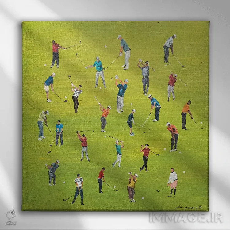 تابلو بازیکنان گلف اثر بوگدان شیپتنکو - نمای روبهرو روی دیوار