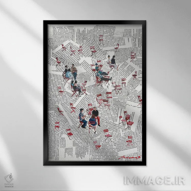 تابلو گرینیچ ویلیج (محلهای در نیویورک) اثر بوگدان شیپتنکو - نمای قابدار مشکی