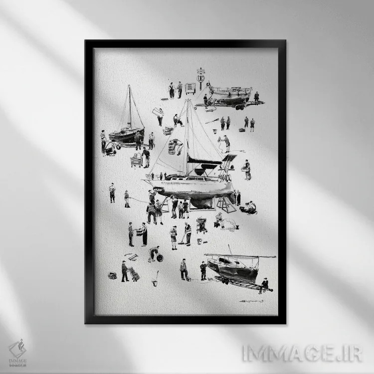 تابلو در باشگاه قایقسواری اثر بوگدان شیپتنکو - نمای قابدار مشکی