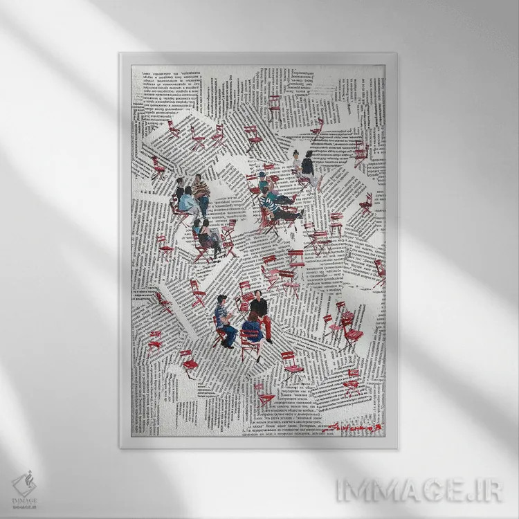 تابلو گرینیچ ویلیج (محلهای در نیویورک) اثر بوگدان شیپتنکو - نمای قابدار سفید